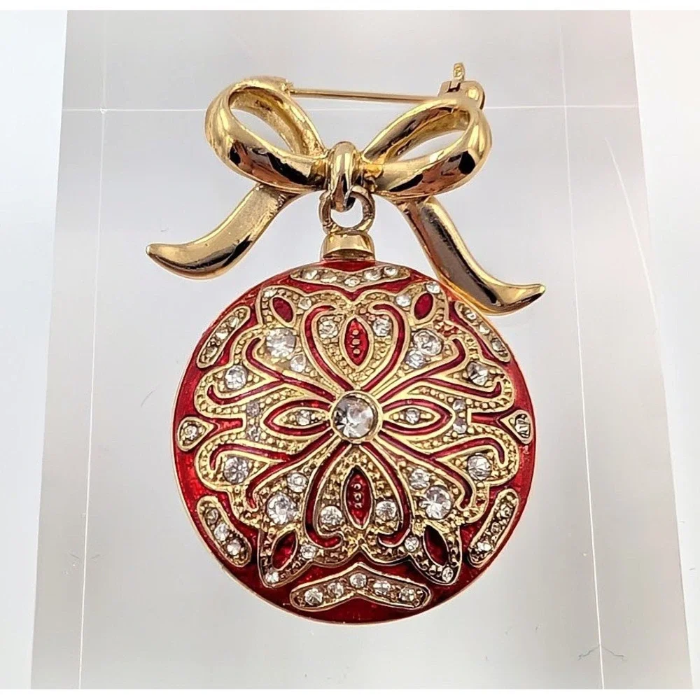 Monet Vintage Brooch Gold Tone Lot of 4 Holiday Christmas‎ Enamel Signed